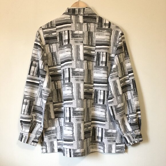 Vintage Blast Modern Bauhaus Mother of Pearl Button Down Dress Shirt - Picture 2 of 14